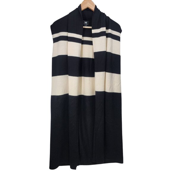 W By Worth Womens Sleeveless Wool/Cashmere Striped Open Front‎ Vest Cardigan S - Picture 6 of 6